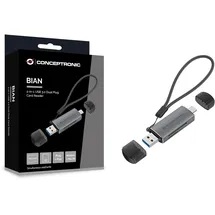 Conceptronic BIAN05G 2-in-1 Dual Plug Kartenleser