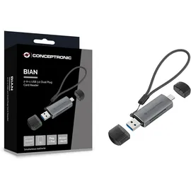 Conceptronic BIAN05G 2-in-1 Dual Plug Kartenleser