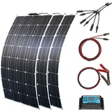 3 * 100W Flexibles Solarpanel Kit 300W Biegsames solarmodul Kit 30A Solar Laderegler für Wohnmobil, Auto, Camping,Boot