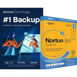 Acronis True Image Essentials | 1 Installation | 1 Jahr + Schutz von Norton 360 Deluxe