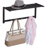 Relaxdays Wandgarderobe mit Ablage Schwarz