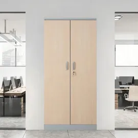 Proregal Beetle Aktenschrank 195 x 92 x 42 cm Silber-Ahorn