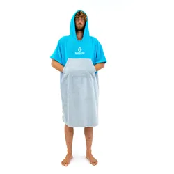 Surflogic Cyan/Grey Poncho Umziehen Kabine Handtuch warm
