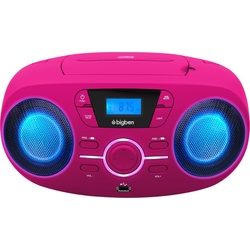 Bigben Tragbares CD/ Radio CD61 USB- pink (FM, UKW), Radio, Pink