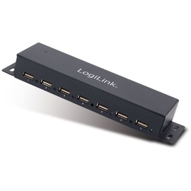 Logilink Wallmount USB-Hub, 7x USB-A 2.0, USB-B 2.0 [Buchse] (UA0148)