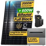 EPP.Solar® All In One 2000W Balkonkraftwerk mit Speicher Komplettset, 3,2 kWh ANKER SOLIX E1600 PRO Speicher für Balkonkraftwerk, Smart Meter (Ohne Halterung)