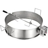 VEVOR Rotisserie-Set Rund 559 mm, Belastbarkeit 12 kg Edelstahl Drehspieß, 9 W BBQ-Rotisserie-Grill Holzkohlegrill, Spanferkelgrill Kugel-Grills Geeignet für Hähnchen, Spanferkel usw.