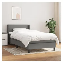 vidaXL Boxspringbett 100 x 200 cm Dunkelgrau