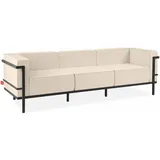 konsimo® TRIGLO Loungesofa dunkelgrau/creme