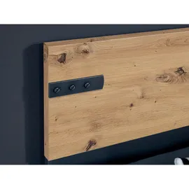 Roller Bett, Dunkelgrau, Eiche Artisan, Kunststoff, 160x200 cm, Made in Germany, Blauer Engel, Goldenes M, für Lattenrost geeignet, Schlafzimmer, Betten, Doppelbetten