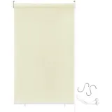 AUFUN Außenrollo Balkon Outdoor Rollo Wetterfest 140 x 240 cm Outdoorrollo Sonnenschutz Balkonrollo UV Schutz, Reflektierende Thermofunktion für Fenster & Türen, Beige