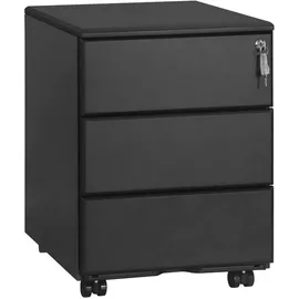Woltu Rollcontainer 39 cm x 54 cm x 52 cm schwarz