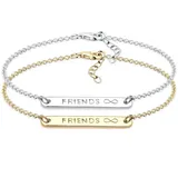 Elli Armband Infinity Freundschafts-Set Bi-Color in 925 Sterling Silber