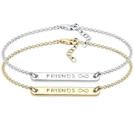 Elli Armband Infinity Freundschafts-Set Bi-Color in 925 Sterling Silber