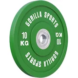 GORILLA SPORTS® Bumper Plates - 50mm, Einzeln, 5/10/15/20/25 kg, Gusseisen, Gummiert - Hantelscheiben, Gewichte Hantel, Gewichtsscheiben, Olympia Hantelscheibe, Weight Plates, Langhantel Scheiben