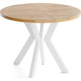 WFL GROUP Runder Esstisch 100 x 77 x 100 cm braun