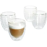 MamboCat Latte-Macchiato-Glas Cappuccinoglas Cesena 4er-Set - 12411, Glas weiß