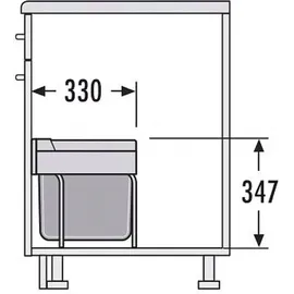 HAILO Abfallsammler 3644901 TR Swing Raumspar-Tandem-S Abfalltrenner 1x12 | 1x18 ltr. anthrazit
