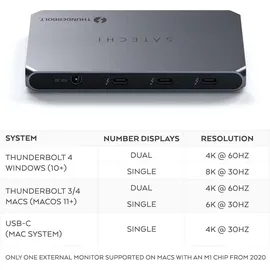 Satechi Thunderbolt 4 Slim Hub Grau
