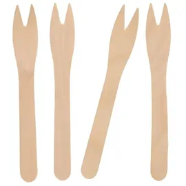Papstar Snack-Gabeln, Holz "pure" 12,1 cm,