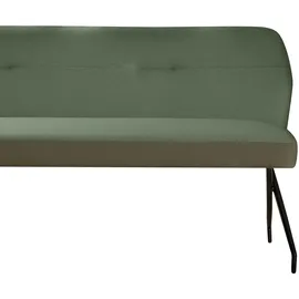 OTTO home Eckbank OTTO HOME "Bruna Esszimmerbank, Bank, Küchenbank, Polsterbank", grün, B:241cm H:87cm T:177cm, Holzwerkstoff, Massivholz, Metall, Polyester, Sitzbänke, Eckbank, Mattschwarzes Metallgestell, 2-Stoff-Design, Wellenfederung im Sitz