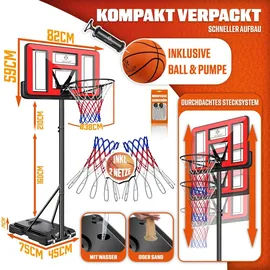 Kesser Basketballkorb 160-210 cm Rot