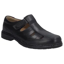 Klettschuh JOSEF SEIBEL "Alastair 08", Herren, Gr. 49, schwarz, Leder, unifarben, klassisch, Schuhe, Bäcker Sandale, Halbschuh, Komfortschuh in extraweiter Passform
