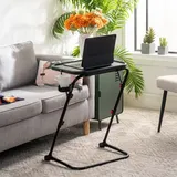MEUBLES COSY Kleiner, klappbarer Laptoptisch, höhenverstellbar, klappbare und neigbare Oberfläche für einfache Aufbewahrung, Schwarz