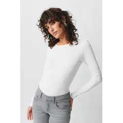 Gina Tricot - Basic long sleeve top - langarmshirts - Weiß - L - Dame - Weiß - L