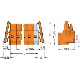 WAGO GmbH &amp; Co. KG 2-Leiter-Federleiste 231-2707/037-000
