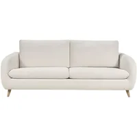Schlafsofa 3-4 Plätze In Beige Samtoptik-stoff Mit 10 Cm Matratze Leandre
