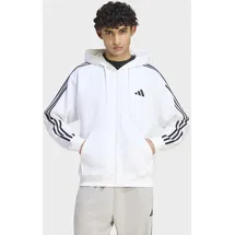 adidas Essentials 3-Streifen Kapuzenjacke Herren Weiß/Schwarz L