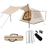Relaxdays Wurfzelt 3-4 Personen Beige/Braun