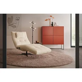 KAWOLA Relaxliege LETICIA Polyester 80 x 100 x 200 cm Beige mit Nackenkissen