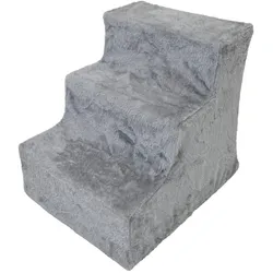 Haustiertreppe 3 Stufen 46x36x35 cm 75 kg Tragkraft waschbarer Plüschbezug ni...