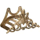 Relaxdays Schlauchhalter, Gusseisen, antikes Design, Aufhängung für Gartenschlauch, HxBxT: 16 x 29 x 14 cm, Bronze