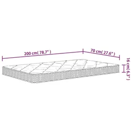 vidaXL Matratze Schaumstoff Mittelweich 70x200 cm