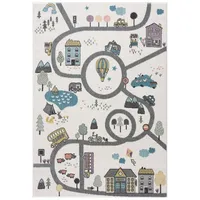 Carpet City Kinderteppich Creme, Multi - Kinderzimmer Teppich Modern (120 cm x 160 cm)