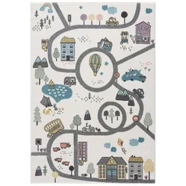 Carpet City Kinderteppich Creme, Multi - Kinderzimmer Teppich Modern (120 cm x 160 cm)