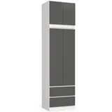 Akord Kleiderschrank Akord S60 60 x 234 x 51 cm Weiß
