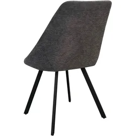 byLIVING Esszimmerstuhl Jasper 2er Set, Webstoff anthrazit Gestell schwarz