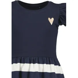 blue seven BLUE SEVEN, Mädchen, Kleid gestreift, Mädchen, Gr. 122, 5950, nachtblau, 95% Baumwolle, 5% Elasthan, normal, Rundhals, Kleider Jerseykleid