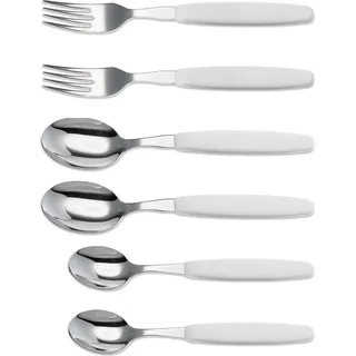 Giesser Messer 6er Set Giesser Messer Besteck 2 St. je Löffel Teelöffel Gabel, - Weiß