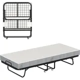 Tolletour 80x190cm Gästebett Mit Matratze, Auf Rädern, Klappbar, Klappbett Bis 120 Kg, Tragbar