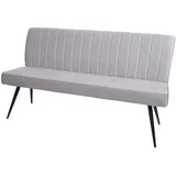 Mendler Sitzbank HWC-K16, Esszimmerbank Bank Polsterbank Garderobenbank, Rückenlehne Samt Metall ~ 160cm hellgrau