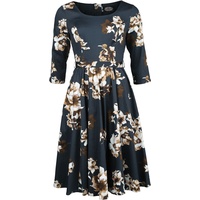 H&R London - Rockabilly Kleid knielang - XS bis L - für Damen - Größe L - multicolor - L