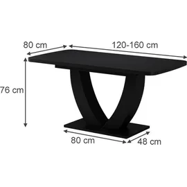 Vicco Fenaro 120 x 77,4 x 80 cm schwarz