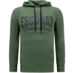 Local Fanatic  Sweatshirt Pablo Escobar Kapuzen  in Grün, EU XL