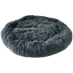 Hundebett Jimmy flauschig grau 80 x 16 cm Hunde Bett Kissen Schlafplatz