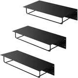 ML-Design Wandgarderobe 3er Set Schwarz